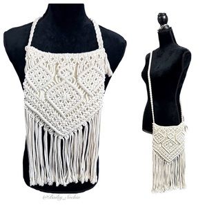 Crossi Macrame Hobo Bag